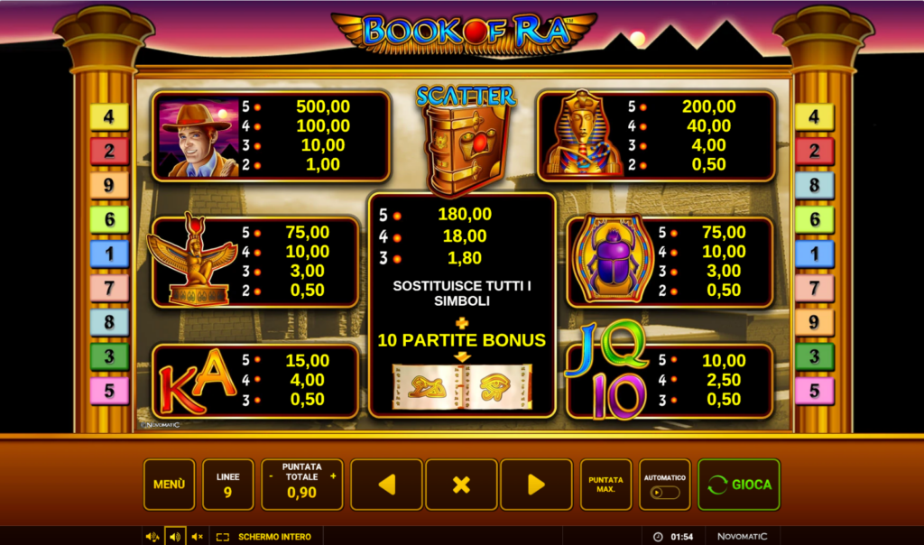 screen 1 of book of ra